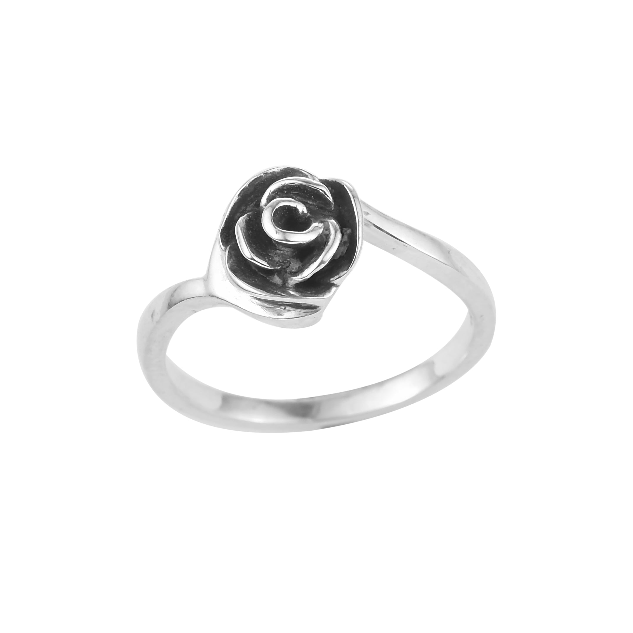 Minimalist  Rose Flower Ring – 925 Sterling Silver