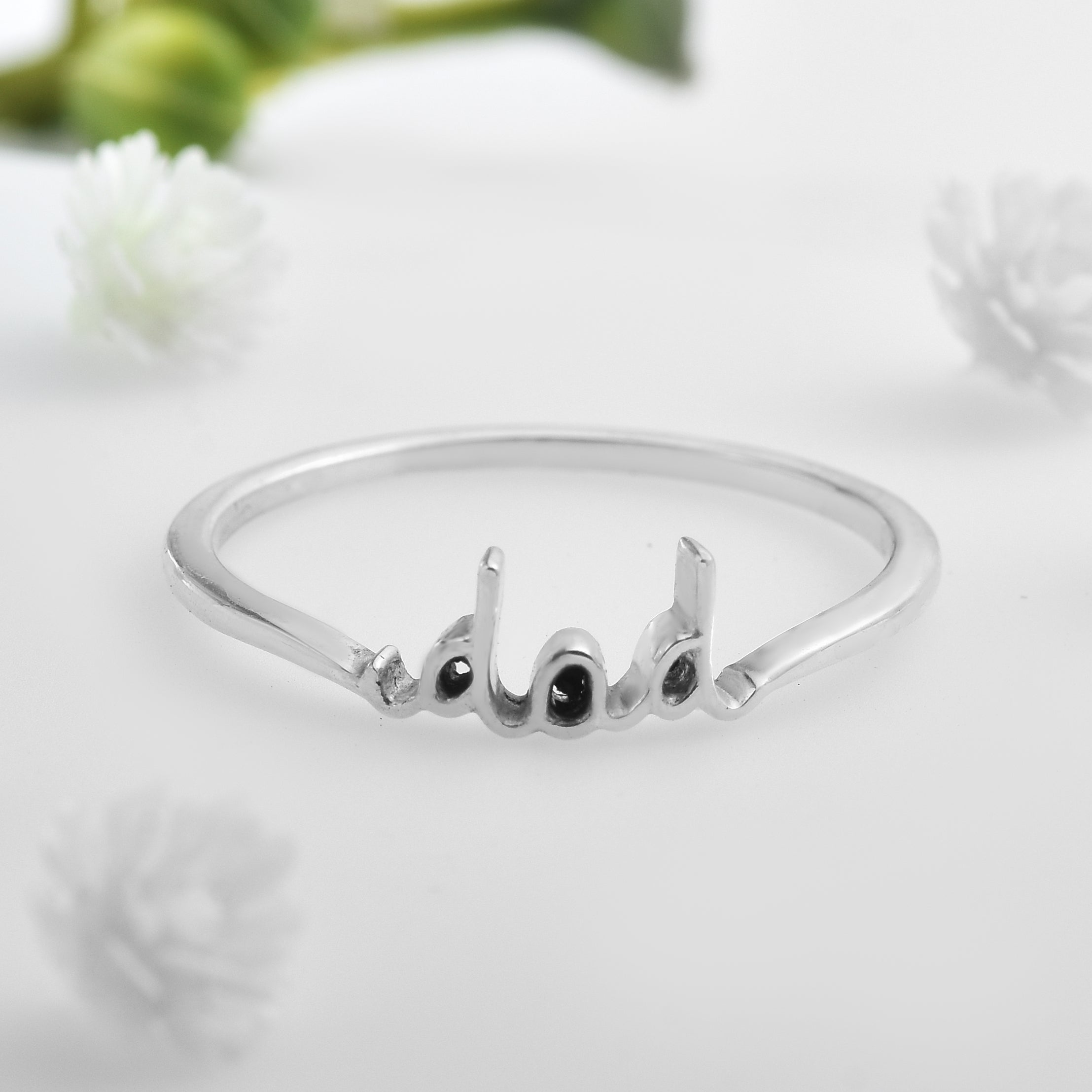 Minimalist Father “Dad” Ring 925 Sterling Silver