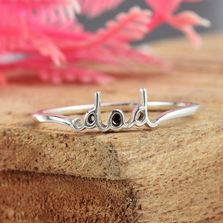 Minimalist Dad Word Ring – 925 Sterling Silver