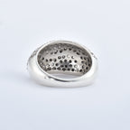 White CZ Pavé Dome Statement Ring 925 Sterling Silver