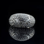 White CZ Pavé Dome Statement Ring 925 Sterling Silver