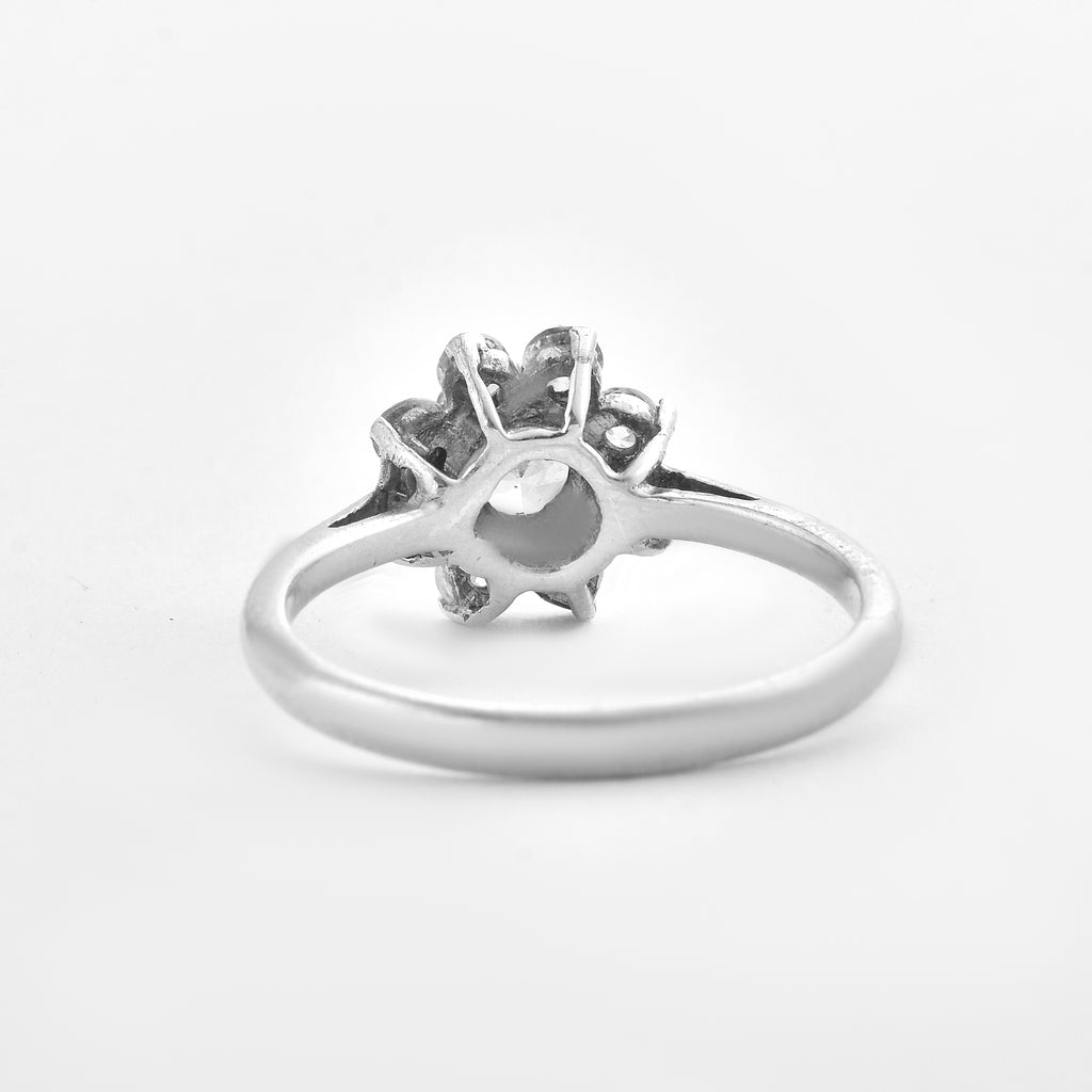 Round Pink Topaz & White CZ Halo Ring 925 Sterling Silver