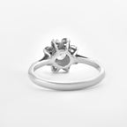 Round Pink Topaz & White CZ Halo Ring 925 Sterling Silver