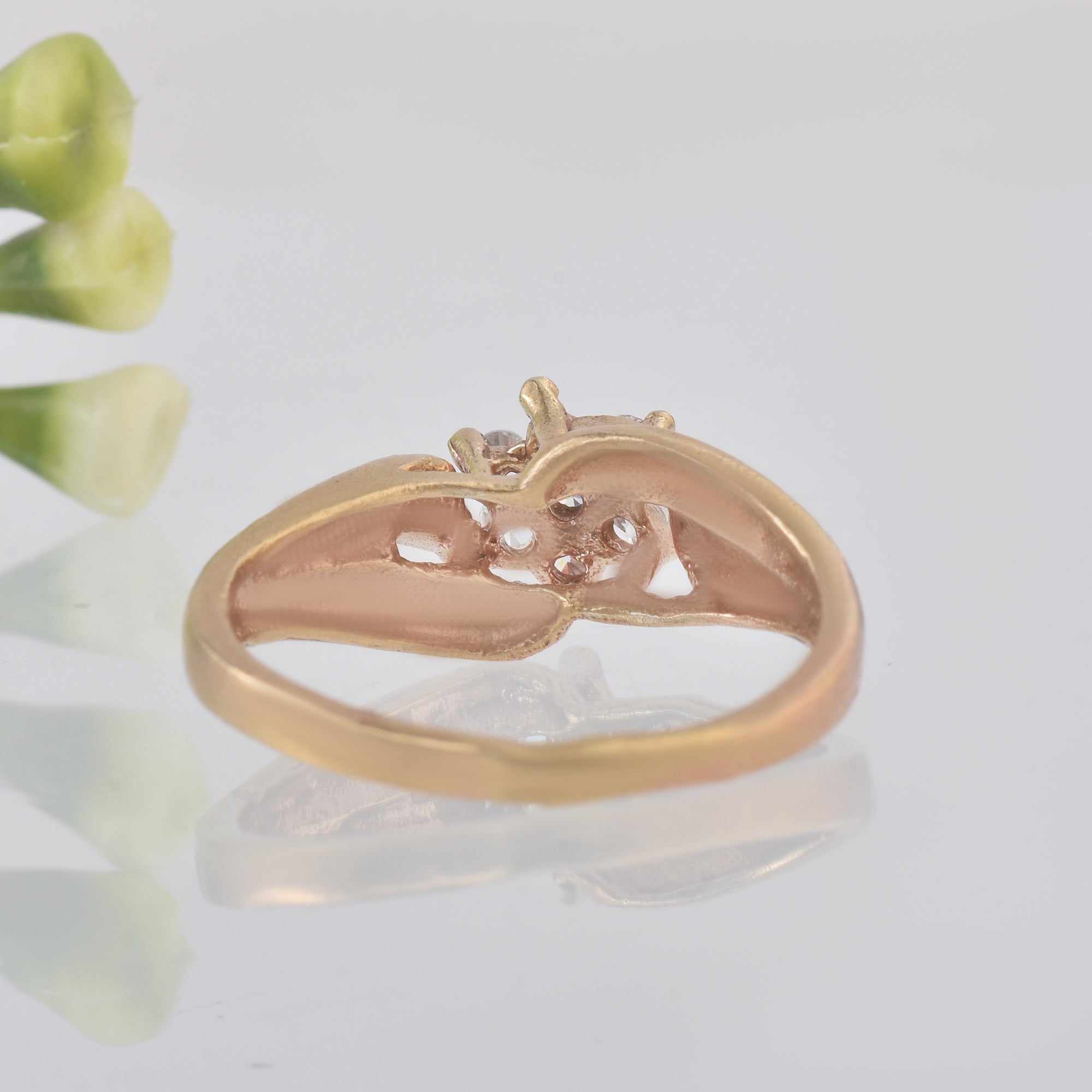 Round White Topaz Cluster Ring 925 Sterling Silver Yellow Gold Plated