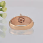 Round White Topaz Floral Ring 925 Sterling Silver Rose Gold Plated