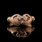 Round White Topaz Heart Ring 925 Sterling Silver Rose Gold Plated