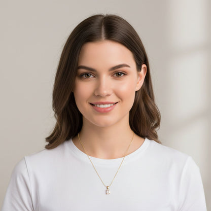 Pink Princess-Cut Solitaire Necklace – 925 Sterling Silver