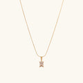 Pink Princess-Cut Solitaire Necklace – 925 Sterling Silver