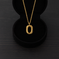 Textured Oval Necklace 925 Sterling Silver Yellow Plated