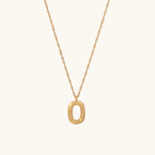 Textured Oval Pendant Necklace – 925 Sterling Silver