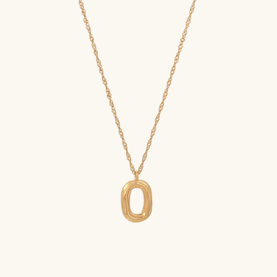Textured Oval Pendant Necklace – 925 Sterling Silver