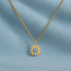 Sunburst Necklace 925 Sterling Silver Yellow Plated