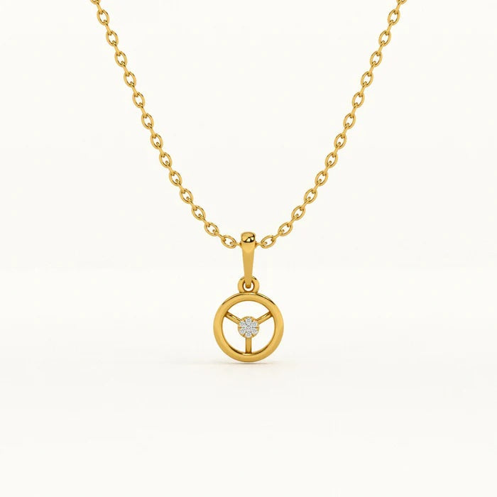 White Stone Tri-Flower Circle Necklace 925 Sterling Silver Yellow Plated