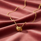 Triple Bead Necklace 925 Sterling Silver Yellow Plated