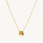 Triple Bead Necklace 925 Sterling Silver Yellow Plated