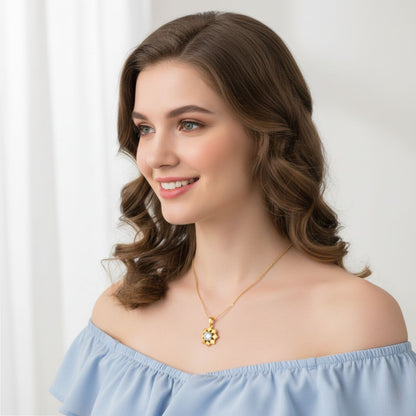 Starburst Frame Solitaire Necklace – 925 Sterling Silver