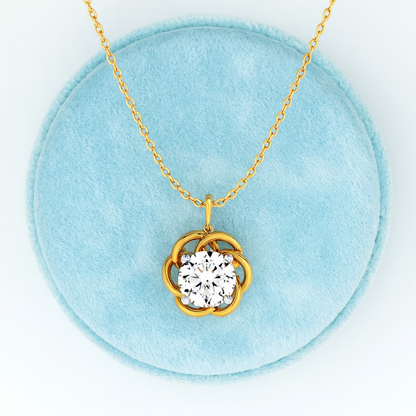 Twisted Petal Solitaire Necklace – 925 Sterling Silver