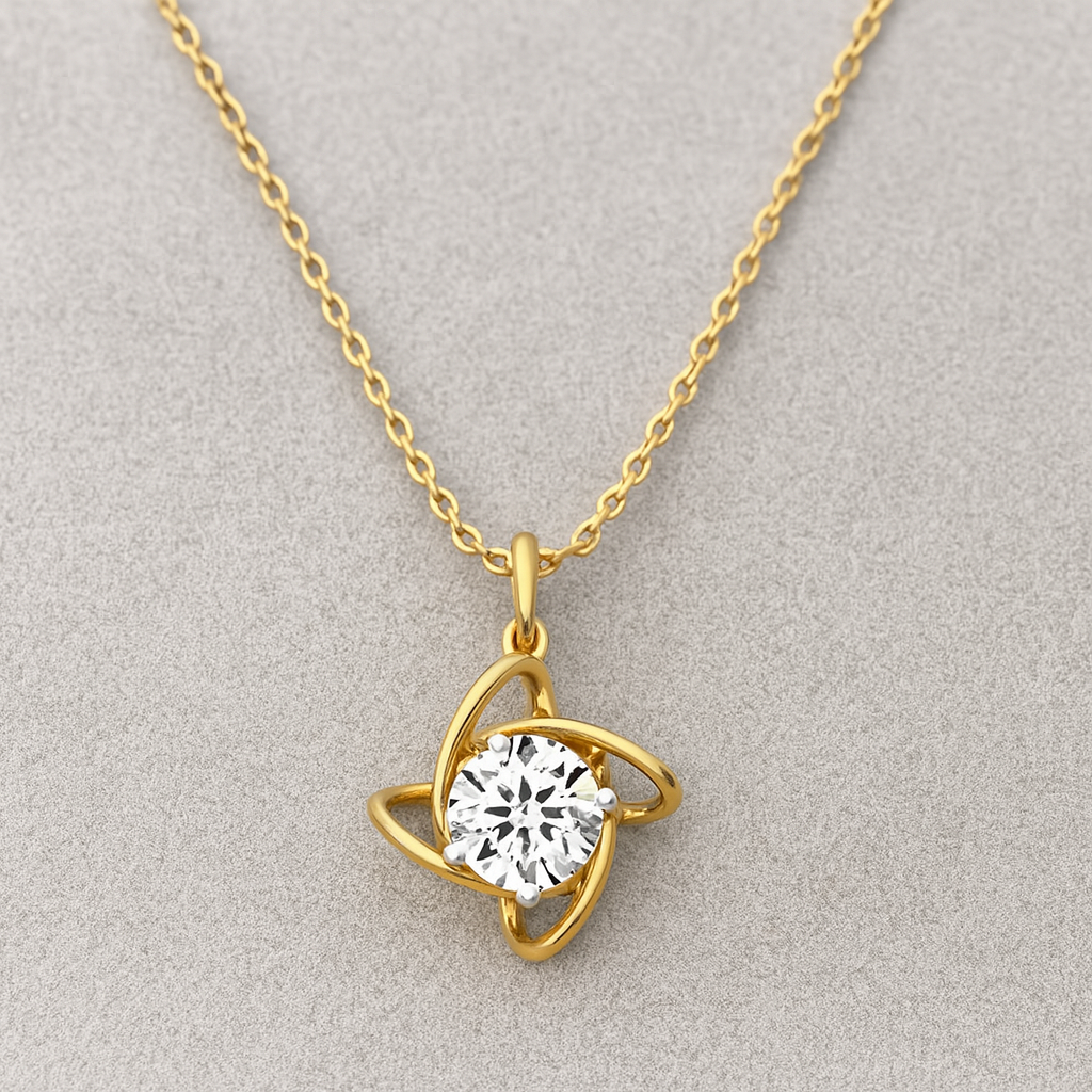 Infinity Petal Solitaire Necklace – 925 Sterling Silver