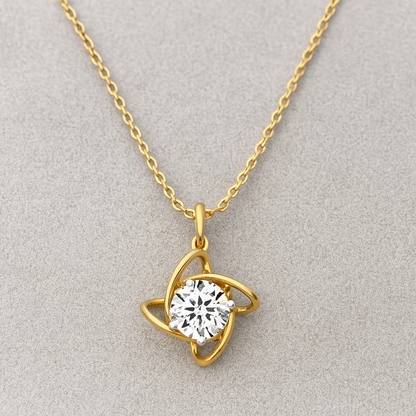 Infinity Petal Solitaire Necklace – 925 Sterling Silver