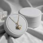 Infinity Petal Solitaire Necklace 925 Sterling Silver Yellow Plated
