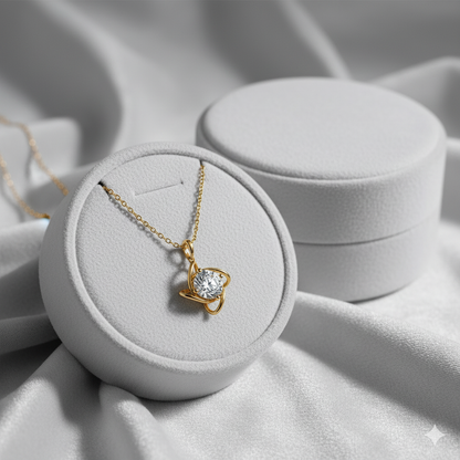 Infinity Petal Solitaire Necklace – 925 Sterling Silver