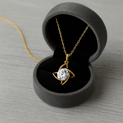 Infinity Petal Solitaire Necklace – 925 Sterling Silver