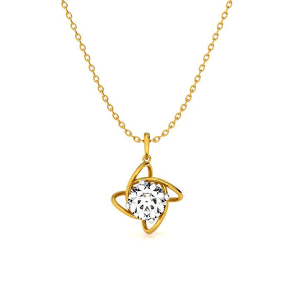 Infinity Petal Solitaire Necklace – 925 Sterling Silver
