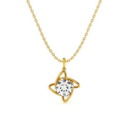 Infinity Petal Solitaire Necklace – 925 Sterling Silver