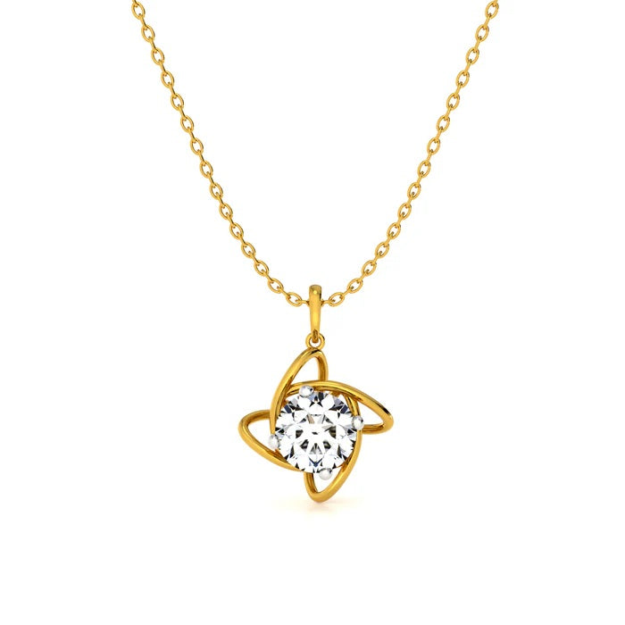 Infinity Petal Solitaire Necklace – 925 Sterling Silver