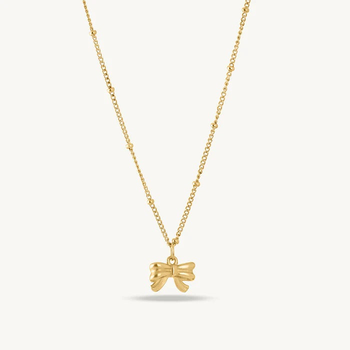 Bow Pendant Necklace – 925 Sterling Silver