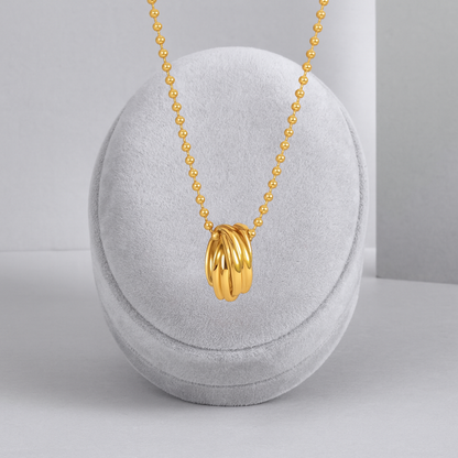 Triple Interlocking Ring Necklace – 925 Sterling Silver