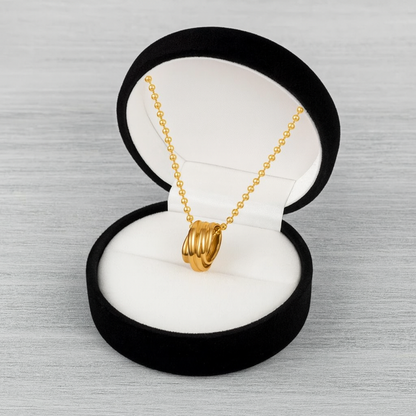 Triple Interlocking Ring Necklace – 925 Sterling Silver