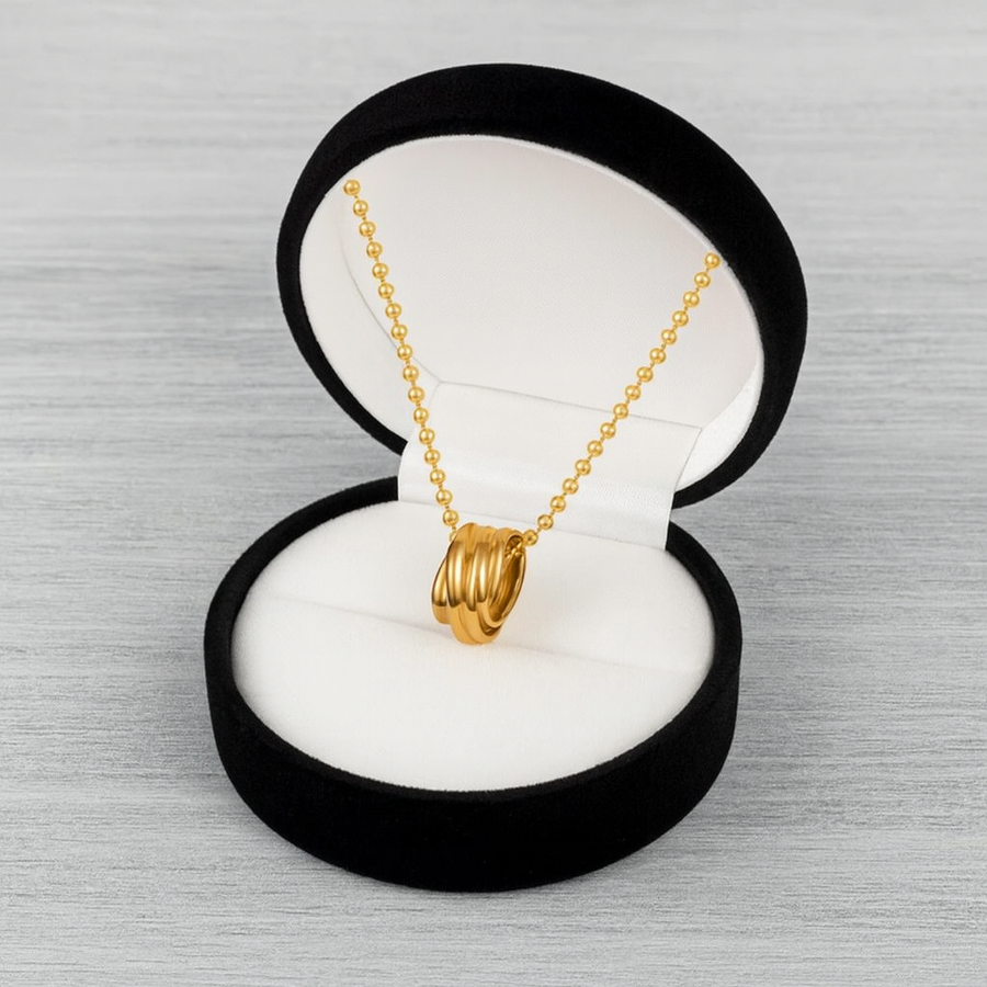 Triple Interlocking Ring Necklace – 925 Sterling Silver