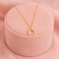 Crescent Moon Horn Necklace 925 Sterling Silver Yellow Plated
