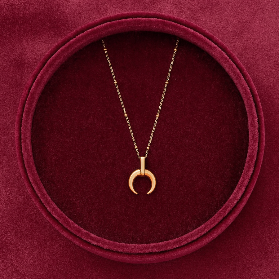 Mini Crescent Horn Necklace – 925 Sterling Silver