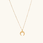 Mini Crescent Horn Necklace 925 Sterling Silver Yellow Plated