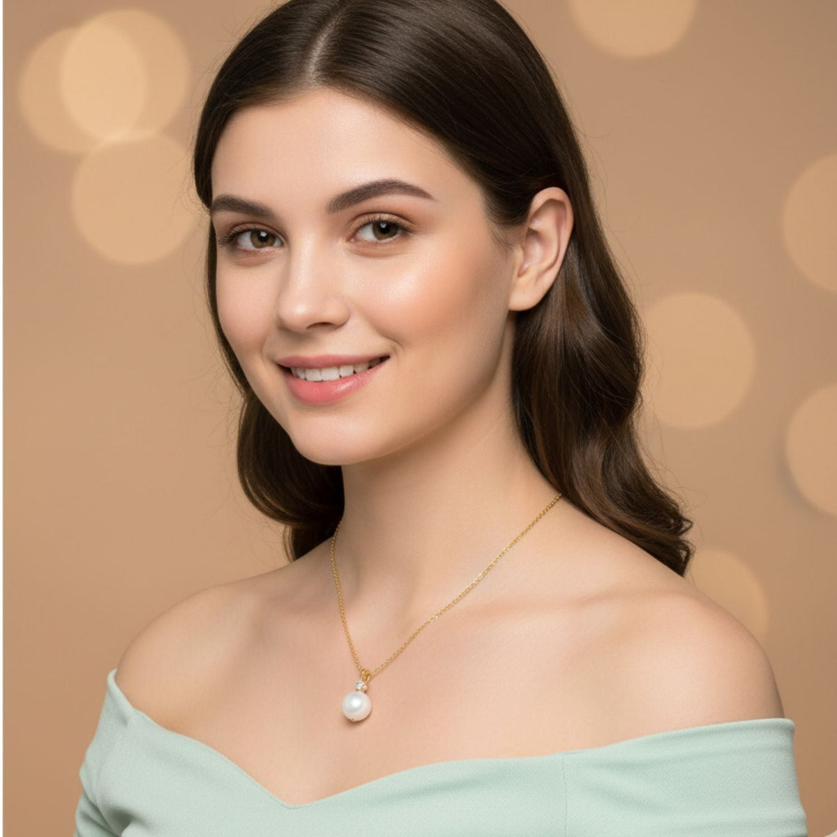 Pearl Drop Solitaire Necklace – 925 Sterling Silver