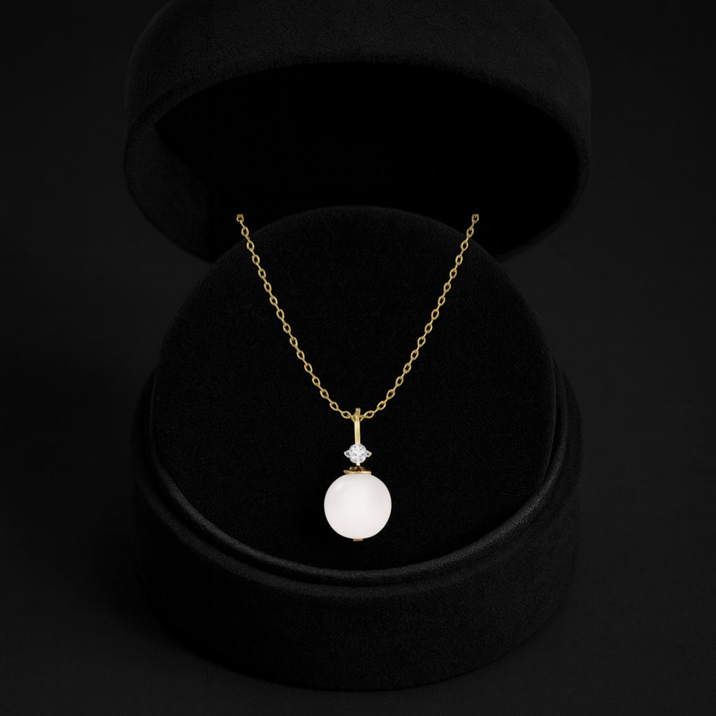Pearl Drop Solitaire Necklace – 925 Sterling Silver