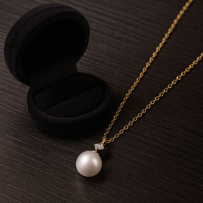 Pearl Drop Solitaire Necklace – 925 Sterling Silver