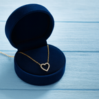 White Cz Open Heart Necklace 925 Sterling Silver Yellow Plated