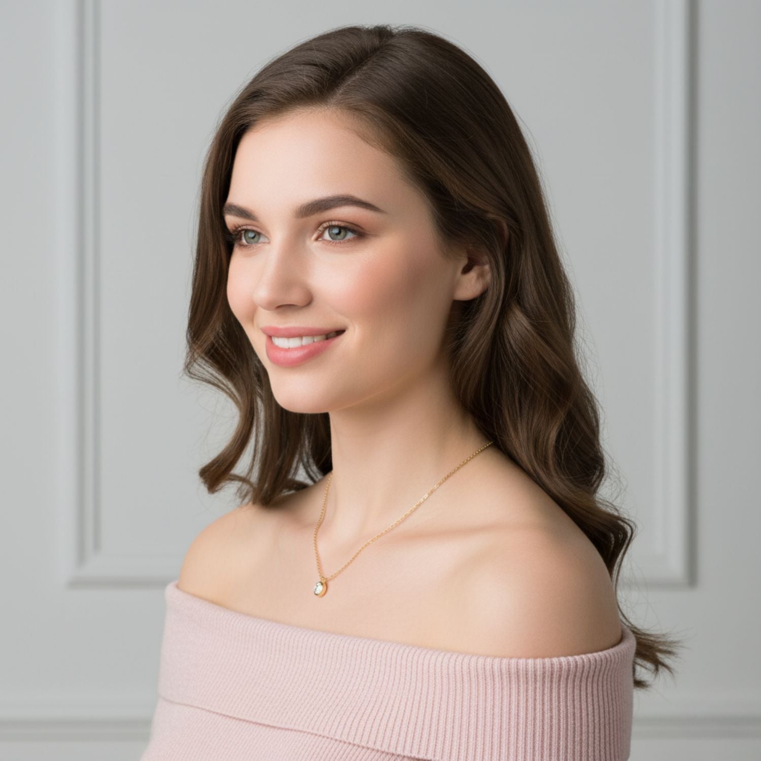 Bezel Solitaire Necklace 925 Sterling Silver Yellow Plated