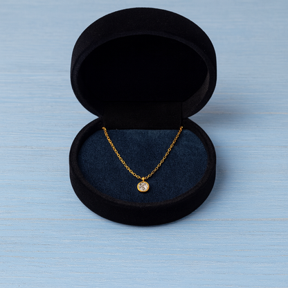 Bezel Solitaire Pendant Necklace – 925 Sterling Silver