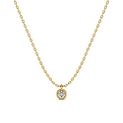 Bezel Solitaire Pendant Necklace – 925 Sterling Silver