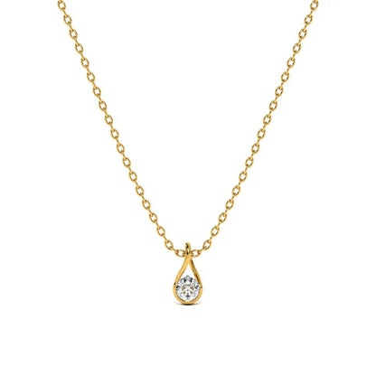 Suspended CZ Teardrop Solitaire Necklace – 925 Sterling Silver