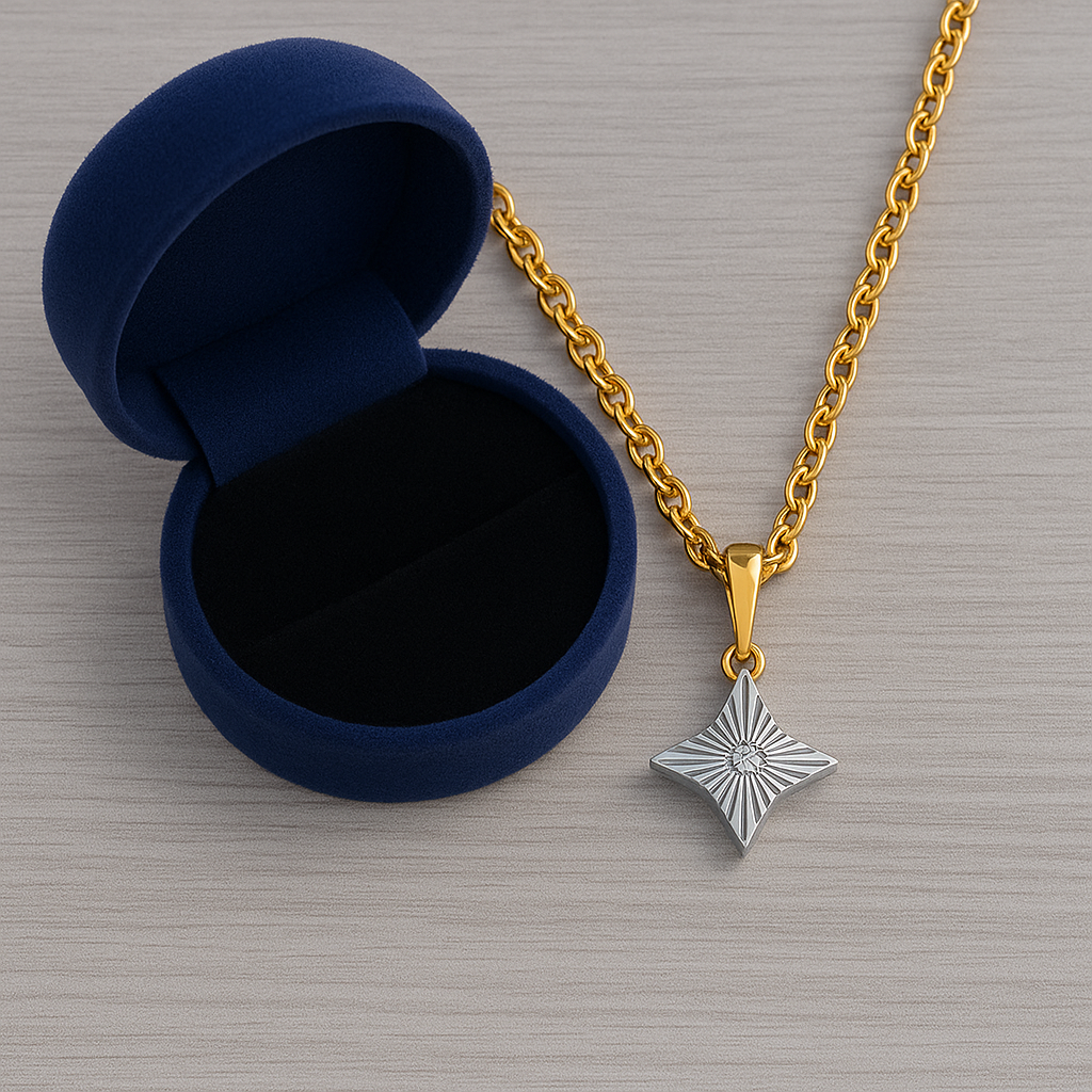 Starburst Pendant Necklace 925 Sterling Silver Yellow Plated