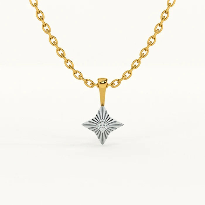 Starburst Pendant Necklace 925 Sterling Silver Yellow Plated