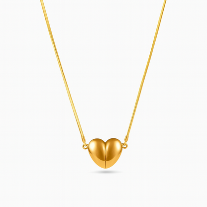 Solid Golden Heart Pendant Necklace – 925 Sterling Silver