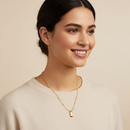 Minimalist Bar Pendant Necklace – 925 Sterling Silver