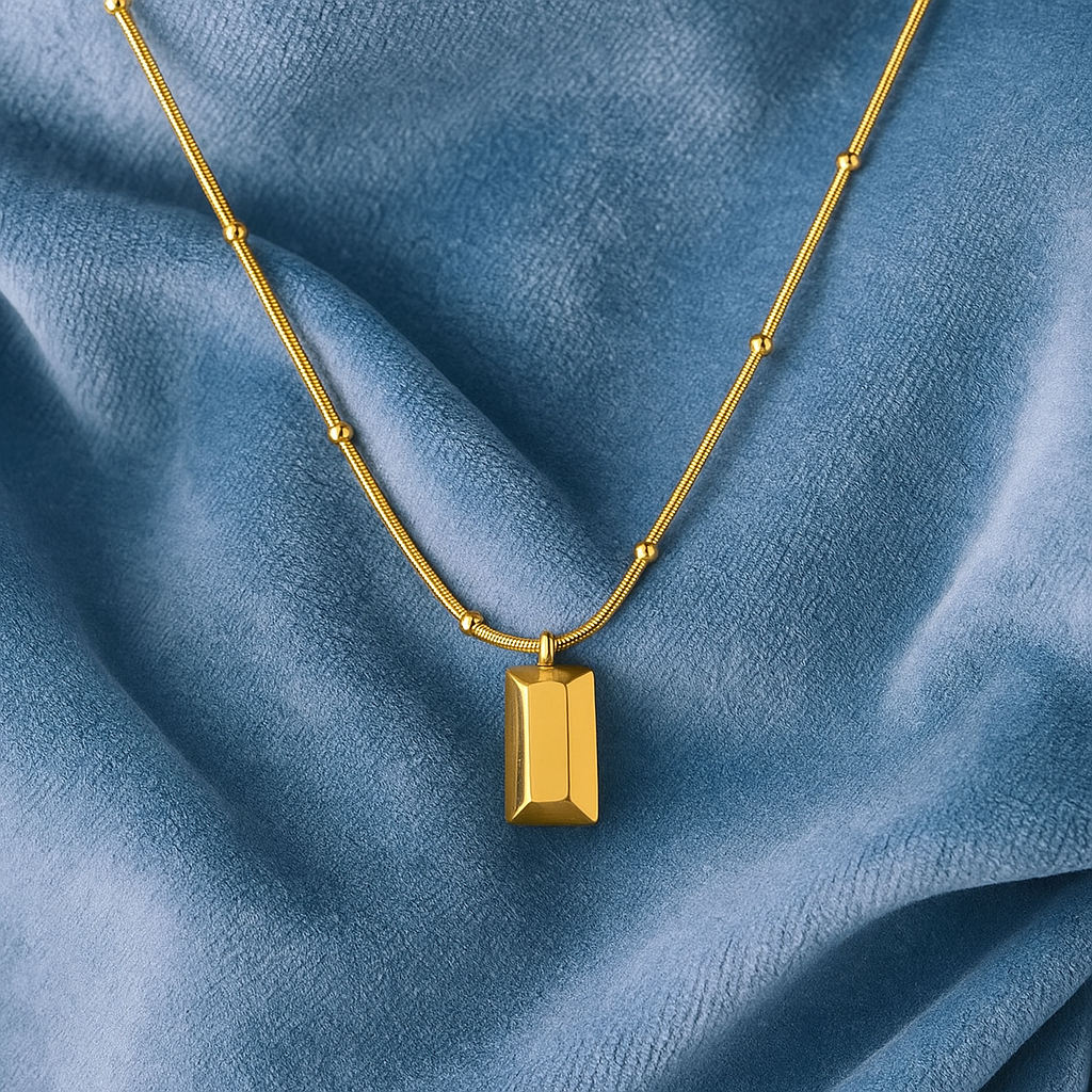 Minimalist Bar Necklace 925 Sterling Silver Yellow Plated