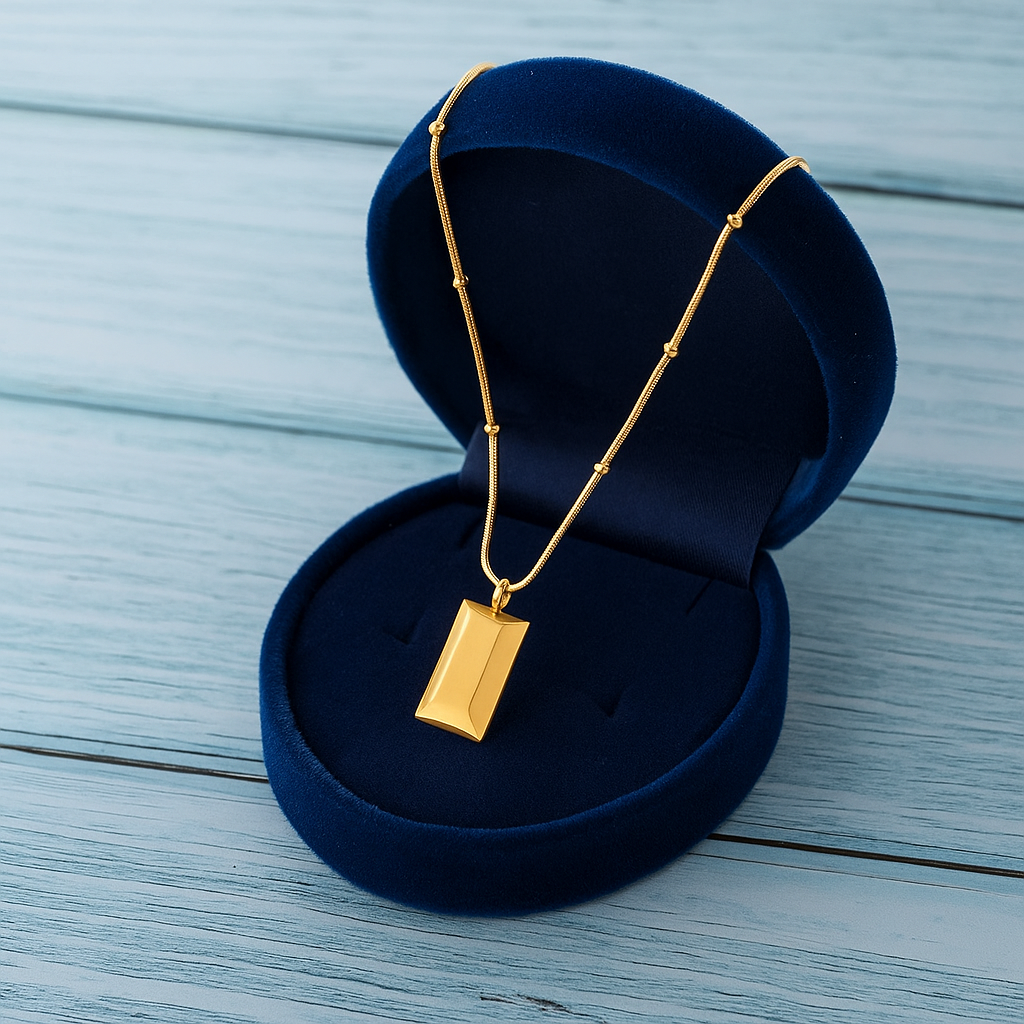 Minimalist Bar Necklace 925 Sterling Silver Yellow Plated